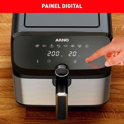 Fritadeira Arno Air Fryer Mega Digital AFD7 1700W 7,5l Inox Inox E Preto 220V