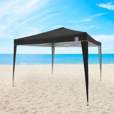 Tenda Gazebo Dobrável 3m x 3m Poliéster Preta Bel 3m x 3m