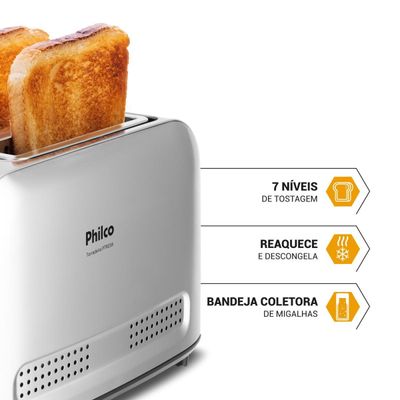 Torradeira Philco 7 Níveis de tostagem PTR03A 3 funções 220V