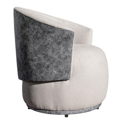 Poltrona Orgânica Oasis Tecido Boucle Bege E Calacata Cinza