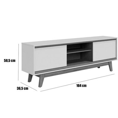 Rack Bancada Mundi 2 Portas Para Tv De 75 Polegadas Cumaru/opala
