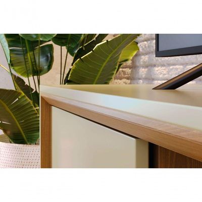 Rack Bancada Mundi 2 Portas Para Tv De 75 Polegadas Cumaru/opala
