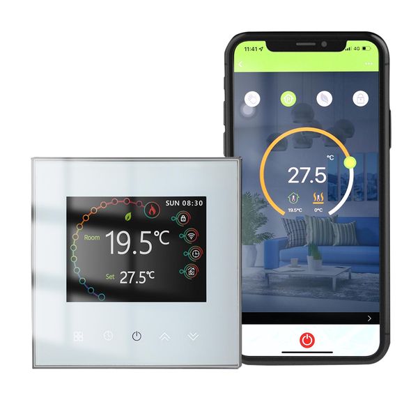 Termostato Inteligente WiFi Controlador de Temperatura Programável Aquecimento de Água / preto