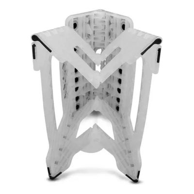 Banqueta Plástica Dobrável Multiuso Vonder 22cm Capacidade 150kg Com Alça Branca