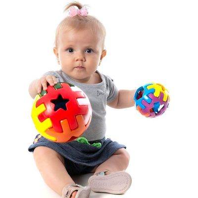 Brinquedo Educativo 1 Ano Bola Bebês Didático Kendy 10cm