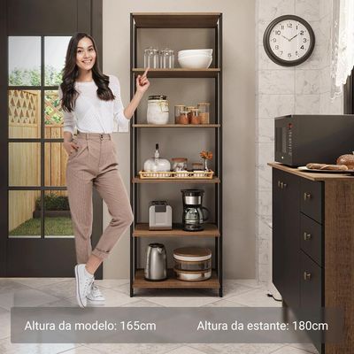 Armário Estante Multiuso Organizador 5 Prateleiras Madesa