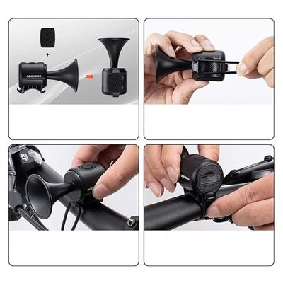 BUZINA BIKE ELETRONICA PREMIUM MINI CORNETA PRETA ROCKBROSS
