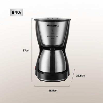 Cafeteira Elétrica Dolce Arome C-34ji-15x 220v-preto/inox 220V