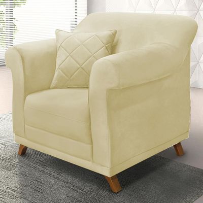 Poltrona Decorativa Retro Polo Com Almofada Suede 1100 Ezz 1100