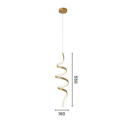 Lustre Pendente Sindora Dcd03235 Dourado Led Bivolt