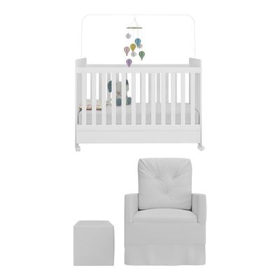 Berço Americano Puff Bambino Multimóveis Mp4107 Branco