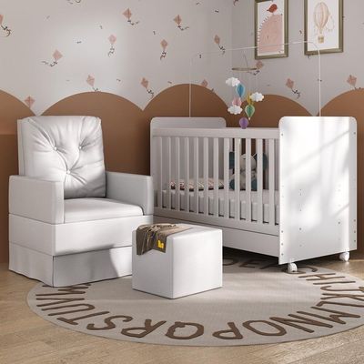 Berço Americano Puff Bambino Multimóveis Mp4107 Branco