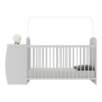 Berço Cômoda Com Colchão Incluso Colinho De Mãe Multimóveis Branco/azul