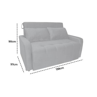 Sofá Cama Para Sala De Estar Amora New Veludo Matrix - Chumbo Chumbo
