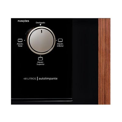 Kit Forno Elétrico 48L Micro-ondas 25L Embutir Fischer Preta