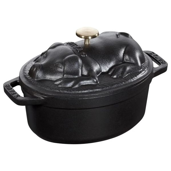 CAÇAROLA FORMATO PORCO EM FERRO FUNDIDO PRETA 17CM 405001710