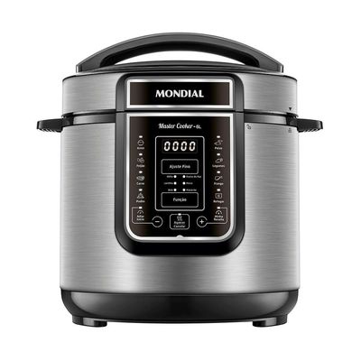 Panela De Pressão Elétrica Digital 6L Mondial Preto/inox 220V PE-60-6L-I
