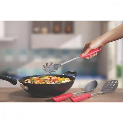 Colher para Arroz Tramontina Utilita em Nylon com Cabo de Polipropileno Vermelho