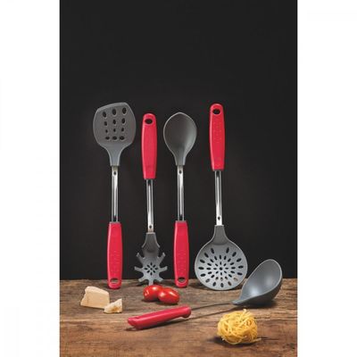 Colher para Arroz Tramontina Utilita em Nylon com Cabo de Polipropileno Vermelho
