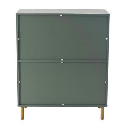 Comoda 80 Cm 4 Gavetas Pes Madeira Dm242 Verde Oliva Dtall