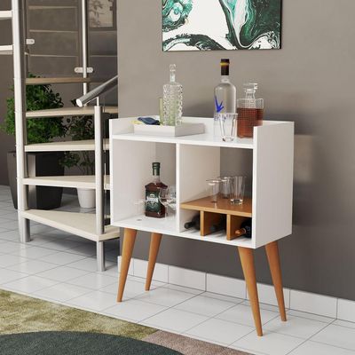 Aparador Amanda Minibar Para Drinks Sala De Estar Moderna Branco