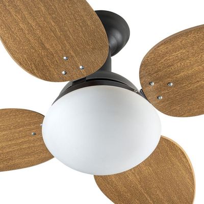 Ventilador De Teto Venti-Delta Jet Preto Com 4 Pás Mogno Linha Decoratica 110V 110V