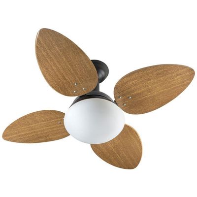 Ventilador De Teto Venti-Delta Jet Preto Com 4 Pás Mogno Linha Decoratica 110V 110V