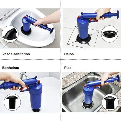 Desentupidor Manual Lorben Pistola Alta Pressão Vaso Sanitário Pia Ralo Gt6229