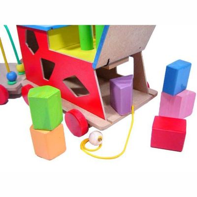Trenzinho com Formas e Aramado - Madeira - Multicolorido - Bem Infantil