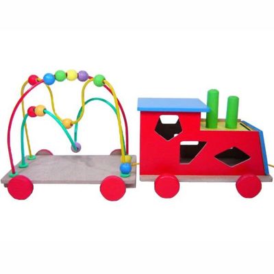 Trenzinho com Formas e Aramado - Madeira - Multicolorido - Bem Infantil