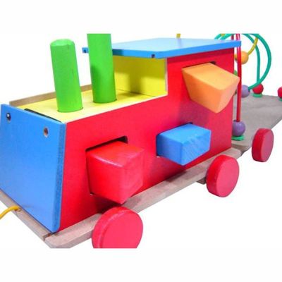 Trenzinho com Formas e Aramado - Madeira - Multicolorido - Bem Infantil