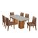 Mesa De Jantar Eloise Tampo MDF Vidro Com 6 Cadeiras Moderna Tork Off White Naturale