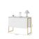 Buffet 3 Portas Industrial Italia - Branco Dourado Branco Dourado