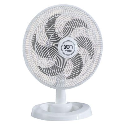 Ventilador Mesa Lorena Branco Oscilante 220V Pás Prata 220V