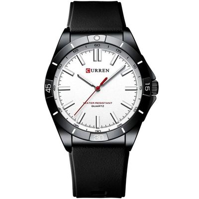 Relógio De Pulso Masculino De Quartzo Luminoso Pulseira De Silicone Impermeável 3atm Branco