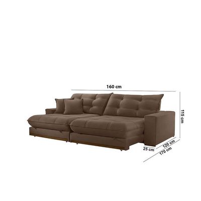 Sofá Duque Dois Módulos De 80cm B25cm B016 Veludo Marrom