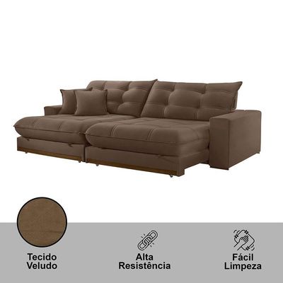 Sofá Duque Dois Módulos De 80cm B25cm B016 Veludo Marrom