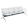 Cadeira Longarina Com Est Cromada 4 Lugares Colors Branco