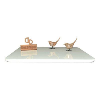 Somente Tampo Quadrado Laqueado Com Vidro 70cm Branco