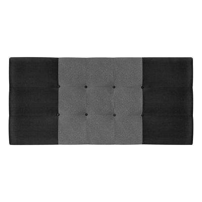 Painel Estofado Mini  164 Cm Cama Box Quarto Casal Queen Size Suede Preto/cinza