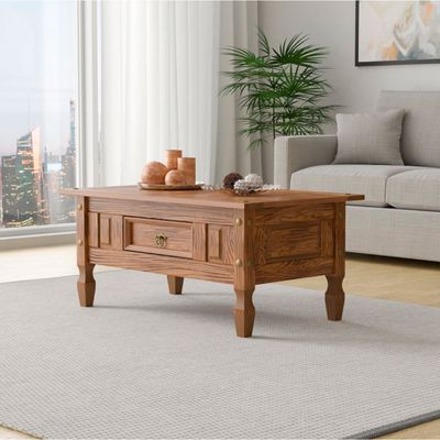 Mesa de Centro com Gaveta em Madeira 100x60x45 cm Carvalho Rústico Elliottiis