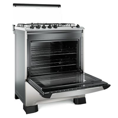 Fogão Mueller 5 Bocas Decorato Inox Com Tripla Chama Inox Bivolt