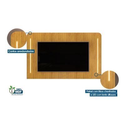 Home P- Tv Até 75 Pol Atlas Ripado C- 2 Portas 218x62cm Off White - Dj Móveis