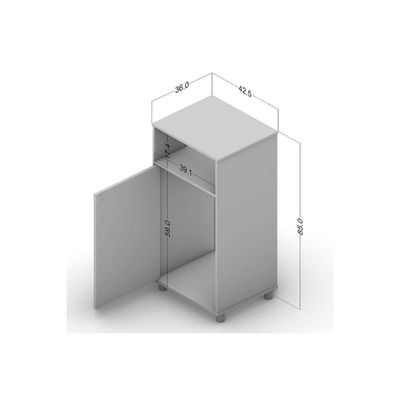 Gabinete Lavanderia Balcão P- água C- 1 Porta 42cm Branco - Politorno