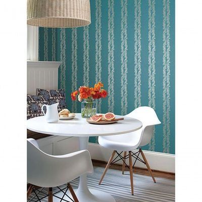 Papel De Parede Waverly Stripes Turning Tides Azul-prata Sv2711 Waverly Stripes Sv2711