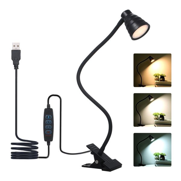 Lâmpada de Mesa Tomshine 5W com 24 LEDs, USB, 3 Modos de Luz preto