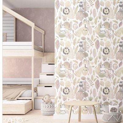 Papel De Parede Happy Infantil Branco 14838