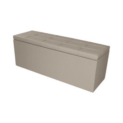 Calçadeira Baú Queen 1,60m Roma Material Sintético Bege Sky Mobile