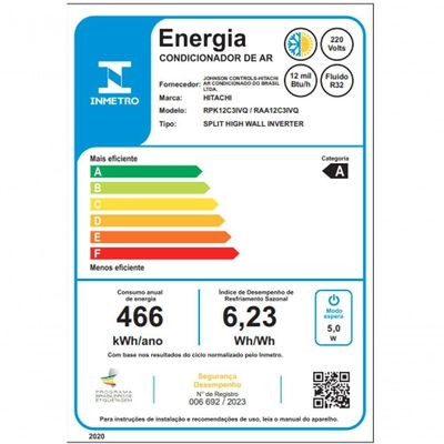 Ar Condicionado Split Hi Wall Inverter Hitachi Airhome 12.000 BTUS Quente E Frio 220v R-32