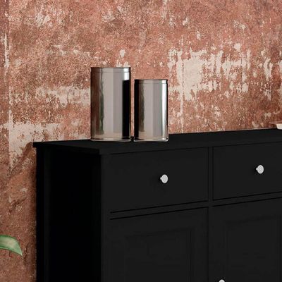 Balcao Buffet 4 Portas 4 Gavetas 154 Cm R626 Preto Dtall Preto
